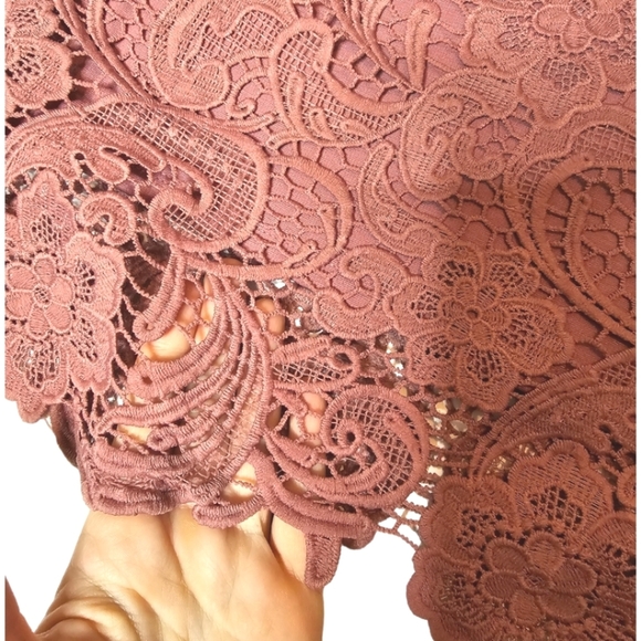 Haute Monde stretch pencil skirt with lace. Rose color. NWOT Large Haul #1 - Picture 2 of 4